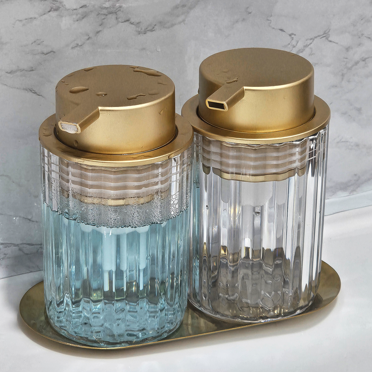 Hand Foaming Soap Dispenser Bottle, Elegant Foam Design for Kitchen & Bathroom Countertops