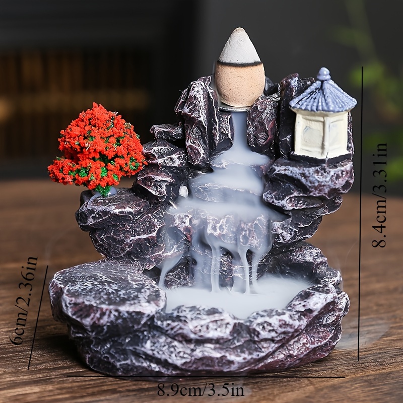 Backflow Incense Holder Waterfall Burner with Aromatherapy Incense Cones Elegant Home Decor