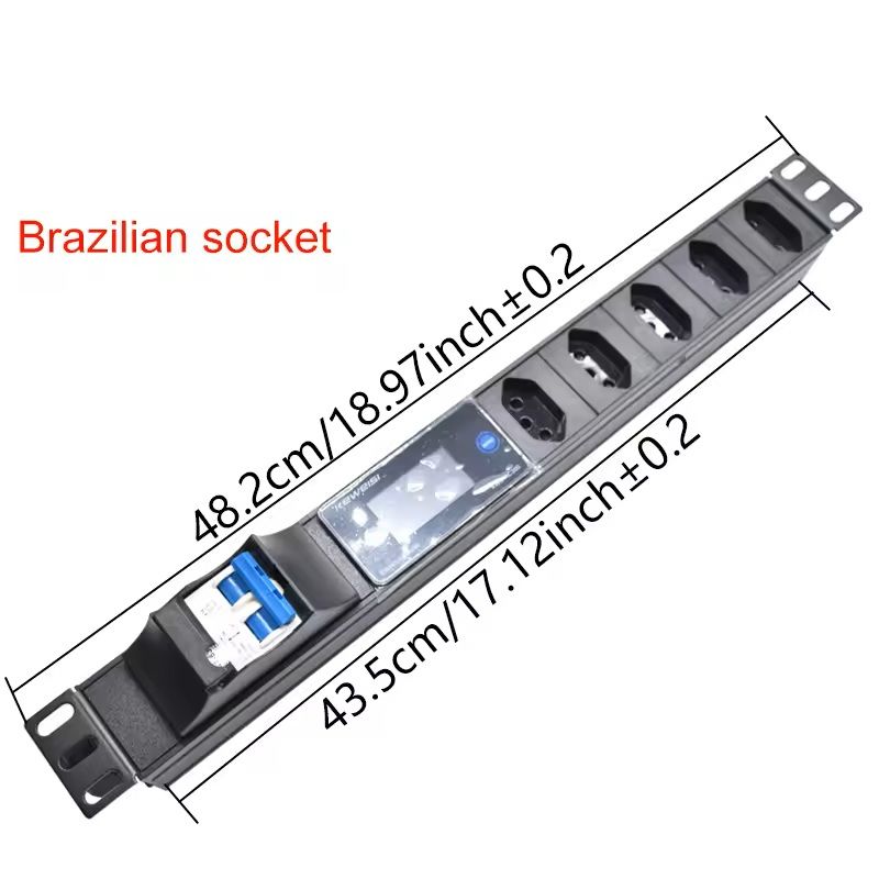 19 Inch Rack Mount PDU Power Strip with Voltmeter Ammeter Wattmeter – EU US UK Plug Options – 16A 32A 4000W 8000W