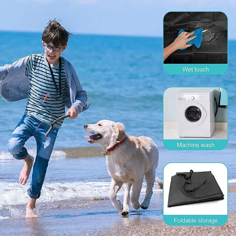 Foldable Heavy Duty Waterproof Pet Dog Car Seat Cover: Protect, Scratchproof, Nonslip