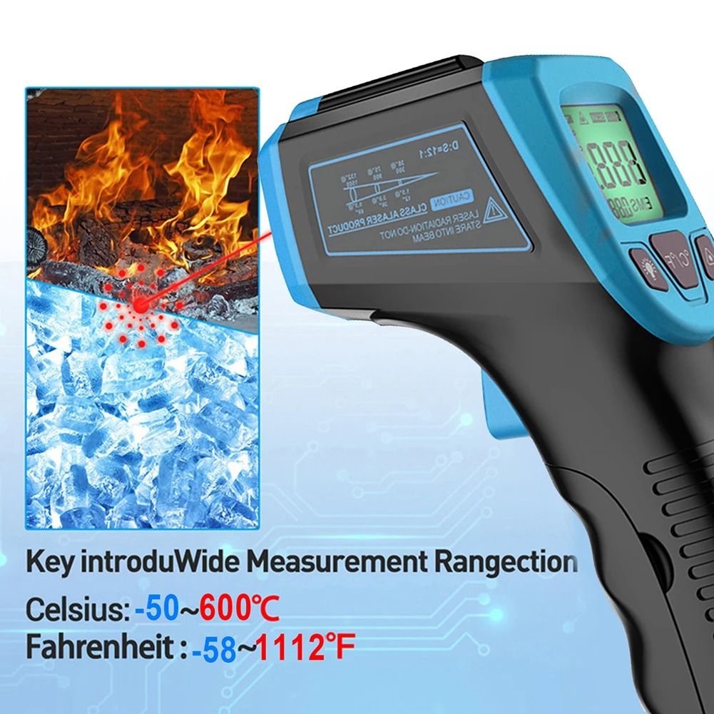 Digital Infrared Thermometer Contactless Laser Temperature Tester
