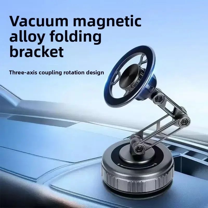 FlexGrip 360 Magnetic Car Phone Holder with Vacuum Suction & Foldable Arm