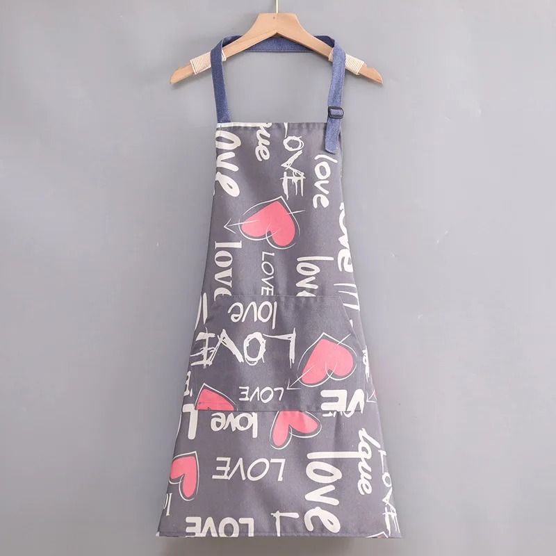 Cartoon Sunflower Kitchen Apron Adjustable Strap Sleeveless Cooking Apron With Pocket