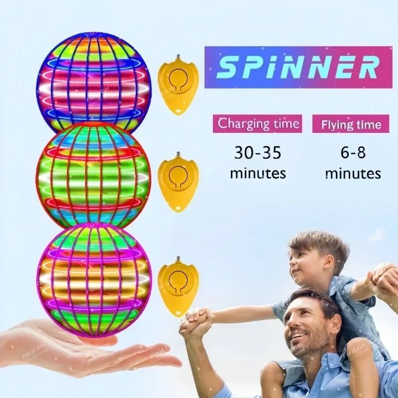 Flying Ball Childrens LED Cosmic Globe 360° Rotating Suspension Toy
