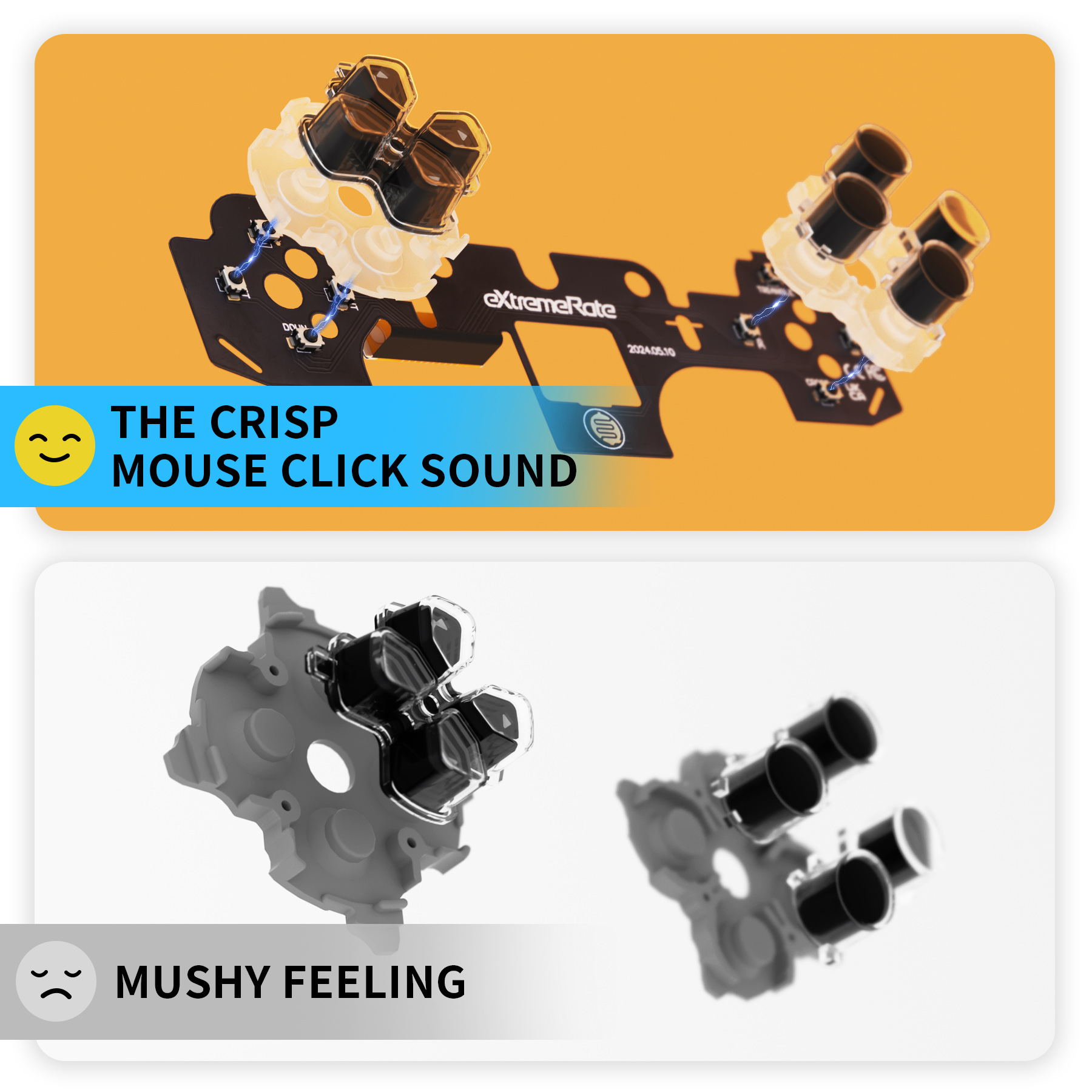 Custom Tactile Switch Dpad Action Buttons Face Clicky Kit Mouse Click Kit for PS5 Controller
