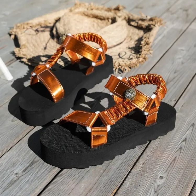Womens Summer Flat Hemp Rope Beach Sandals