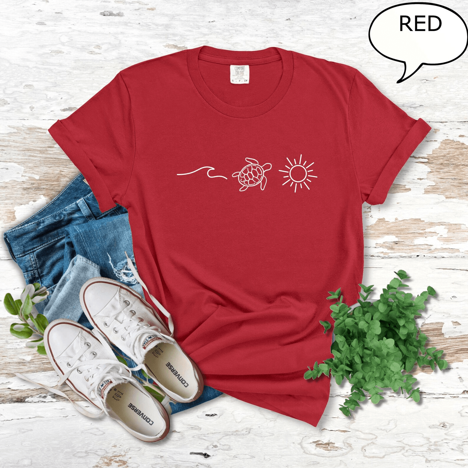 Ocean Turtle Sun Shirt Comfort Colors Beach Graphic Summer Tee