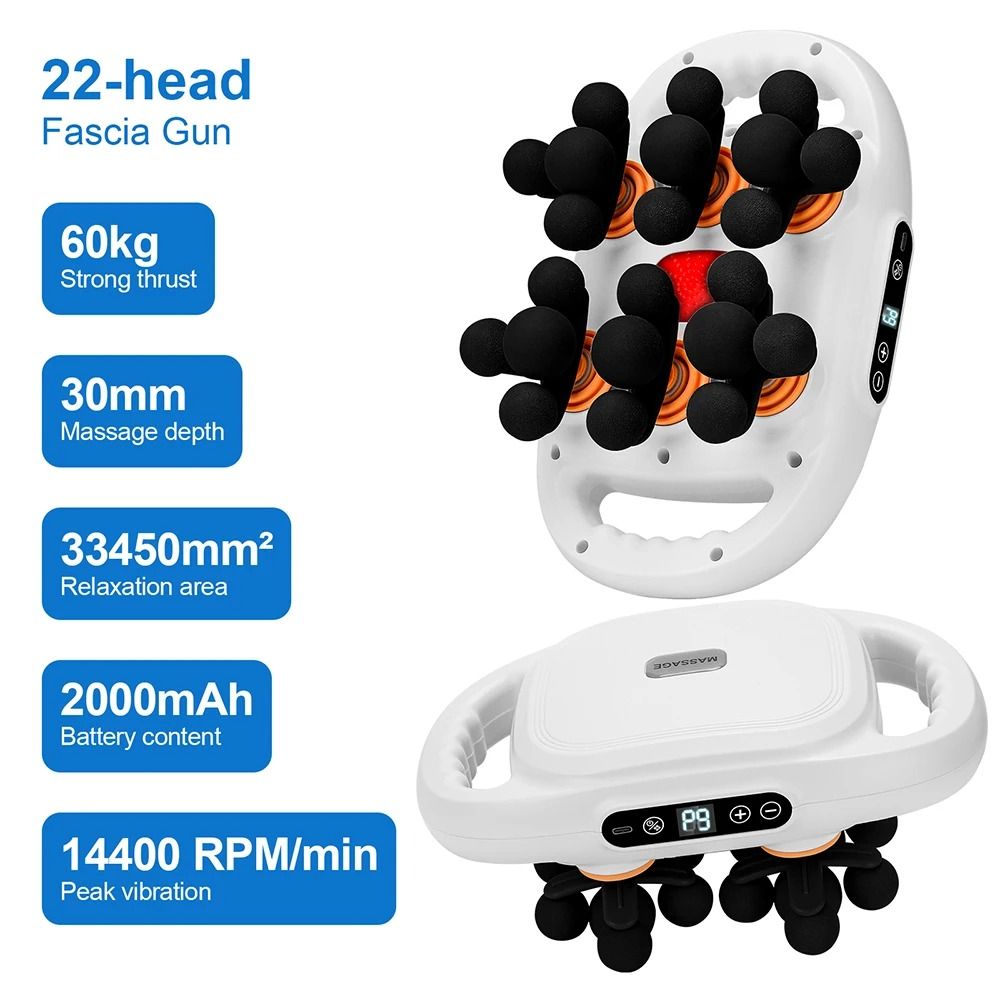 Product Name 22 Head Fascia Gun High Frequency Vibration Body Massage Gun