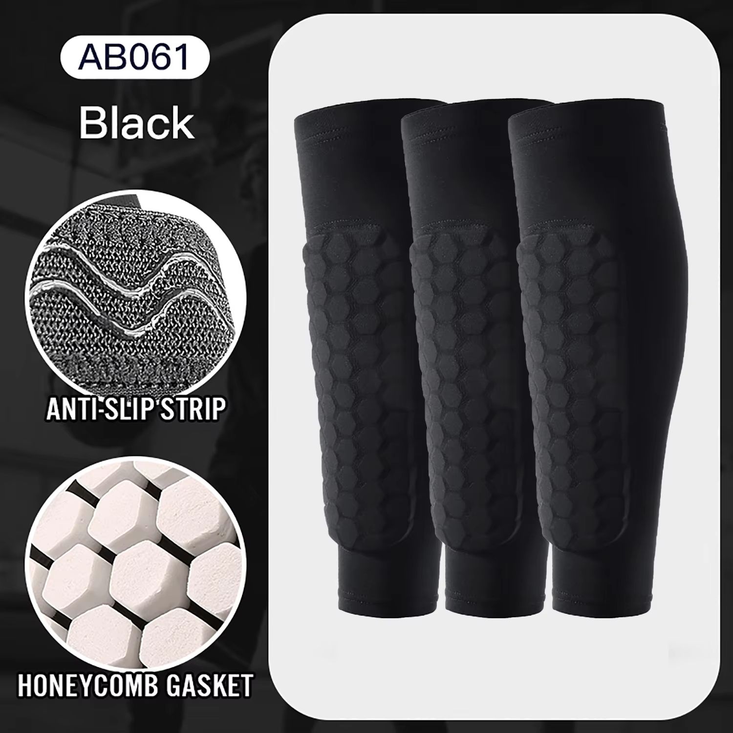 Honeycomb Shin Guards Leg Sleeves – Shockproof Soccer Protection with Anti-Slip Grip