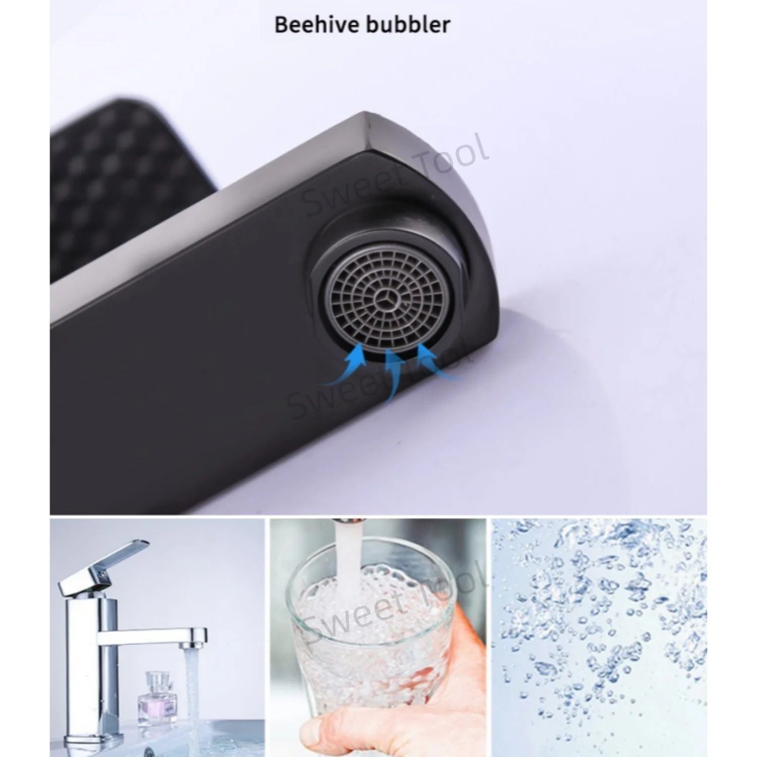 Black & Chrome Single Handle Sink Faucet