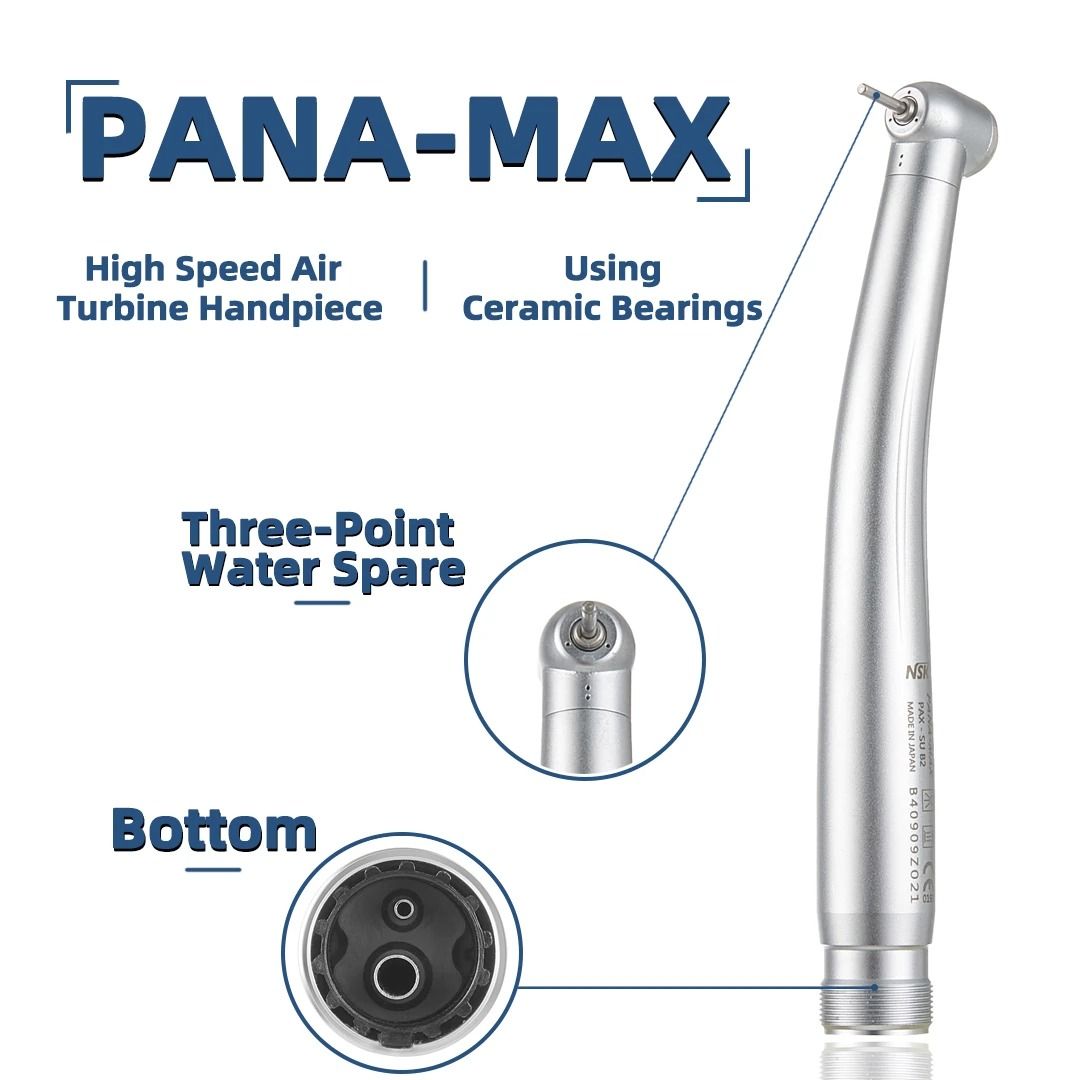 Dental High Speed Handpiece Air Turbine with Single Water Spray Stainless Steel Push Button 2/4 Hole