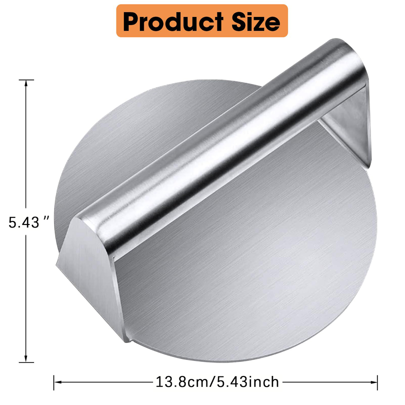 Stainless Steel Smash Burger Press, Hamburger Patties Meat Masher Mold