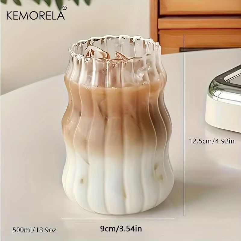 Heat-Resistant Glass Tumbler Set – Transparent Striped Drinkware for Tea, Coffee, Juice & Beer
