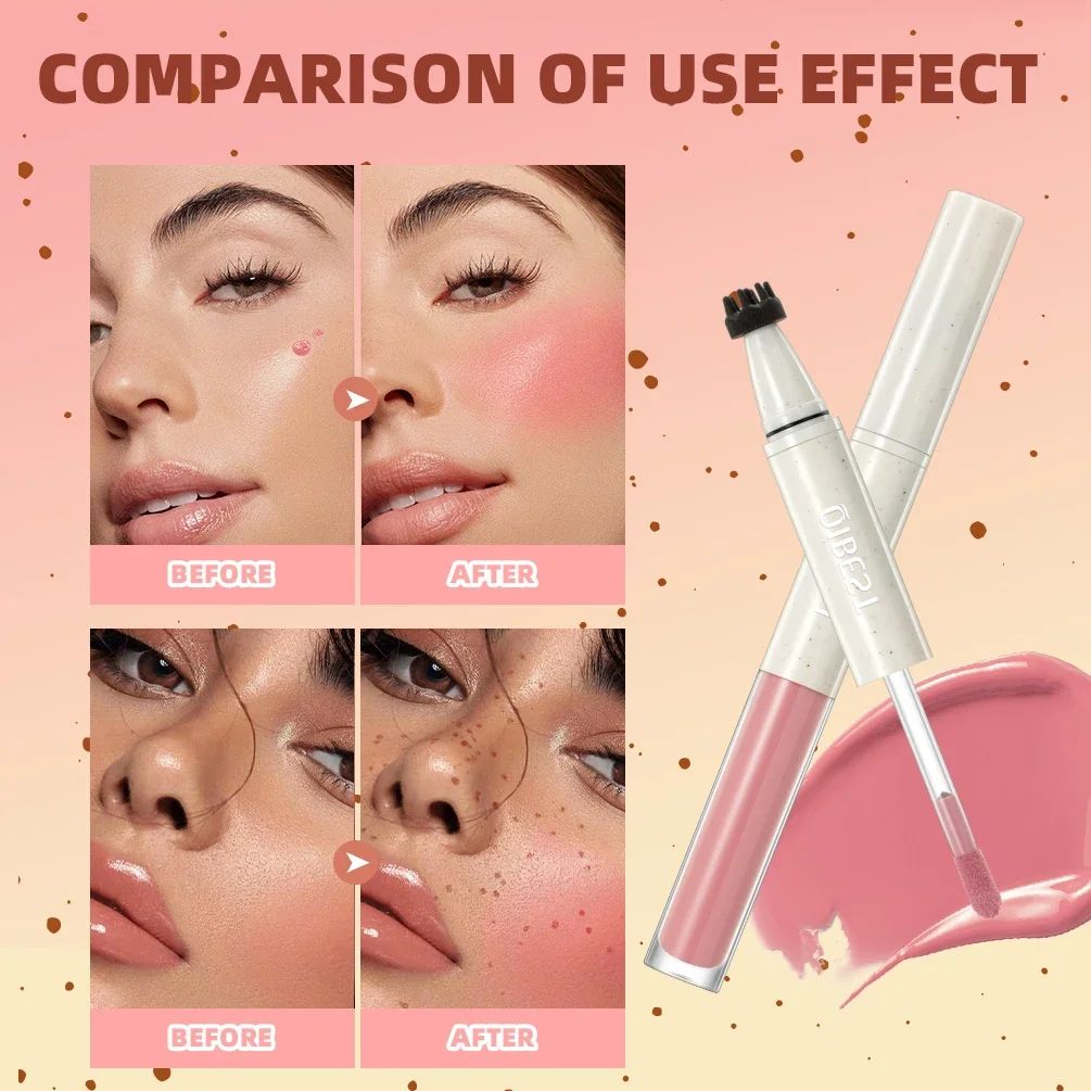 Double Ended Freckles Stamp Pen and Liquid Blush Makeup Stick