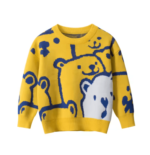 CozyCharm Kids Knit Pullover Sweater – Soft Toddler Knit Sweater for Boys & Girls