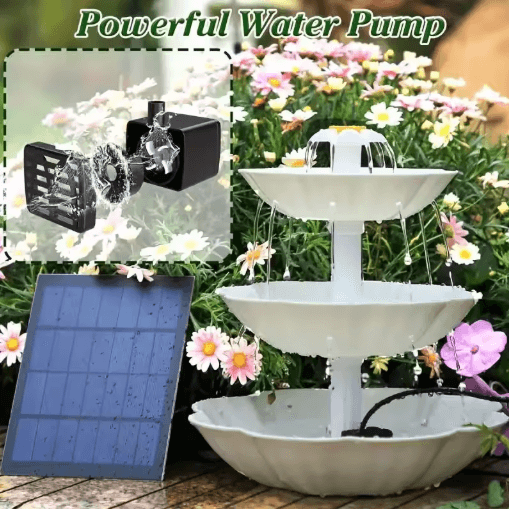 DIY Solar Bird Bath Fountain Detachable Solar Water Fountain Pump for Garden Decor