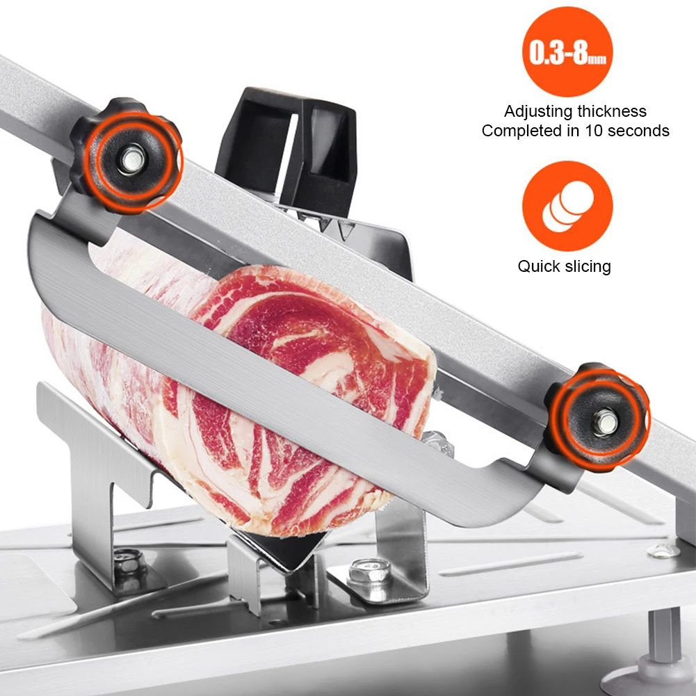 Stainless Steel Meat Slicer Machine – Manual Beef & Mutton Roll Cutter for Home Kitchen