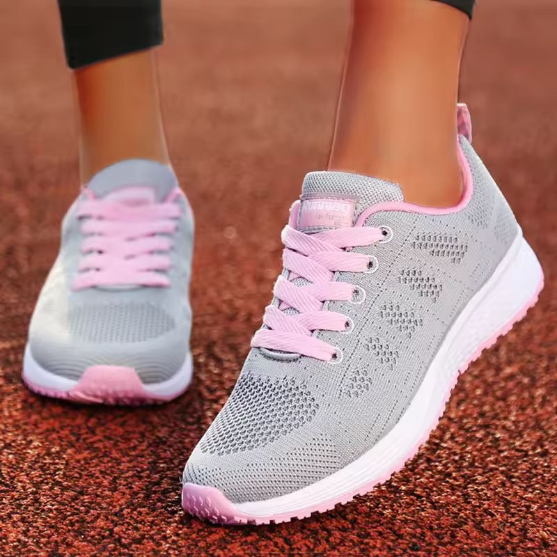 Womens Breathable Mesh Sneakers Lightweight Lace Up Tennis Shoes