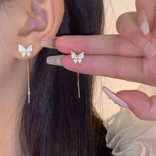 Exquisite Crystal Ear Line Hanging Earrings