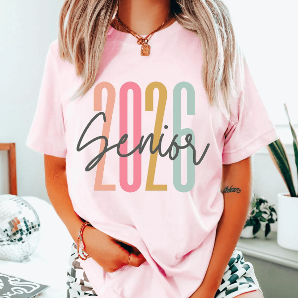 Senior 2026 Shirt Retro Font Vintage Class of 2026 Shirt Graduation Tee Gift