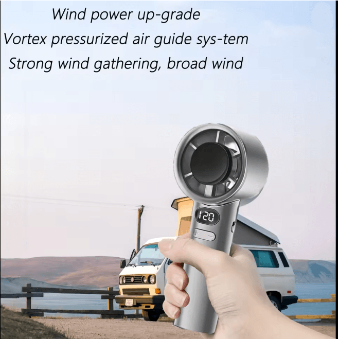 ArcticFlow Portable Cooling Fan with Digital Display and Ice Cooling Tech