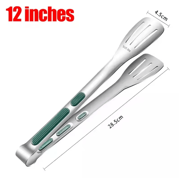 ProServe Stainless Steel Food Tongs – Heavy-Duty BBQ Steak & Buffet Serving Tongs