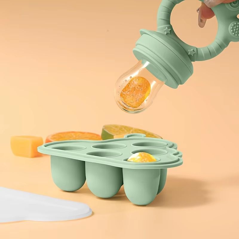 Mini Silicone Baby Freezer Food Tray with Lid for Fruit, Veggies, and Breast Milk