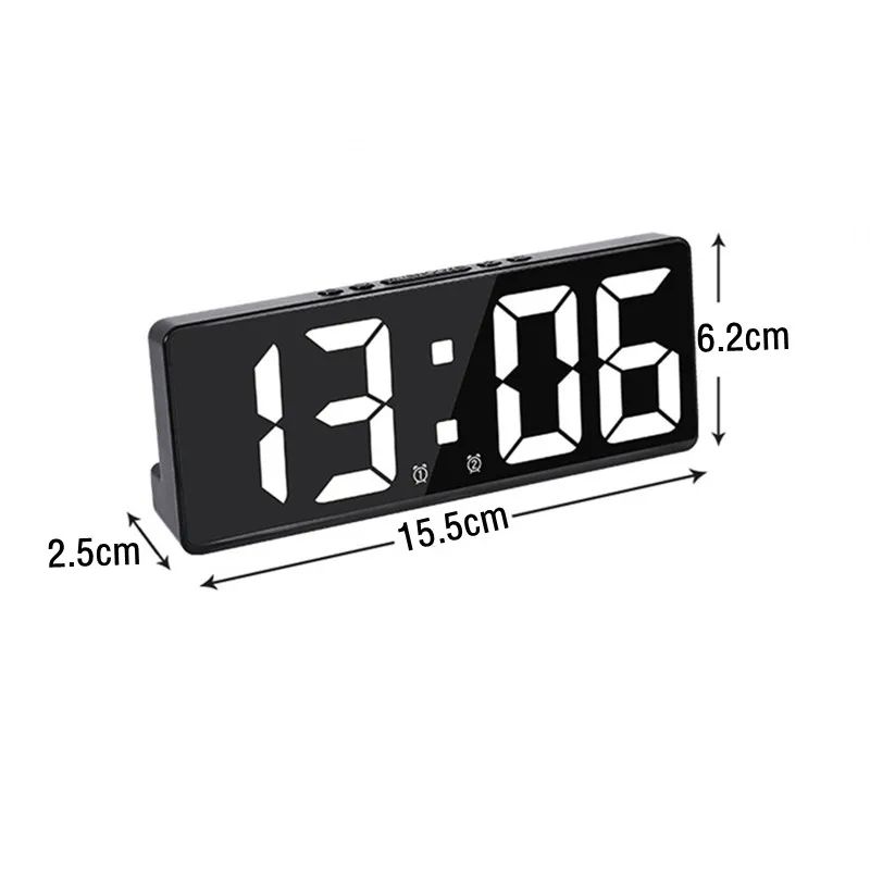 Voice Control Digital Alarm Clock with Temperature Display, Snooze & Night Mode, 12/24H Anti-Disturb Desktop Table Clock