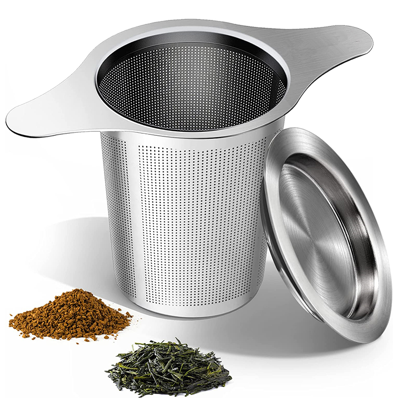 Stainless Steel Tea Infuser Mesh Strainer with Double Handles Large Capacity Tea Steeper for Loose Leaf Tea