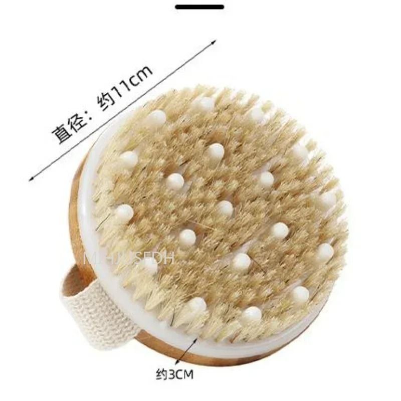 2 In 1 Natural Bristle Dry Skin Body Massage Brush