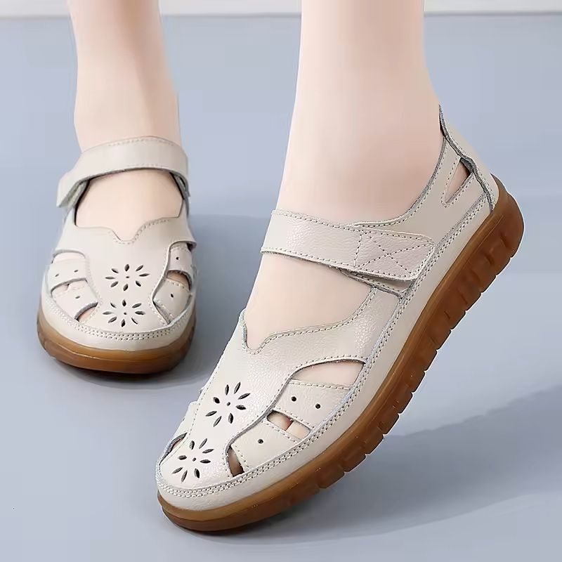 OffWhite Women NonSlip Leather Roman Sandals