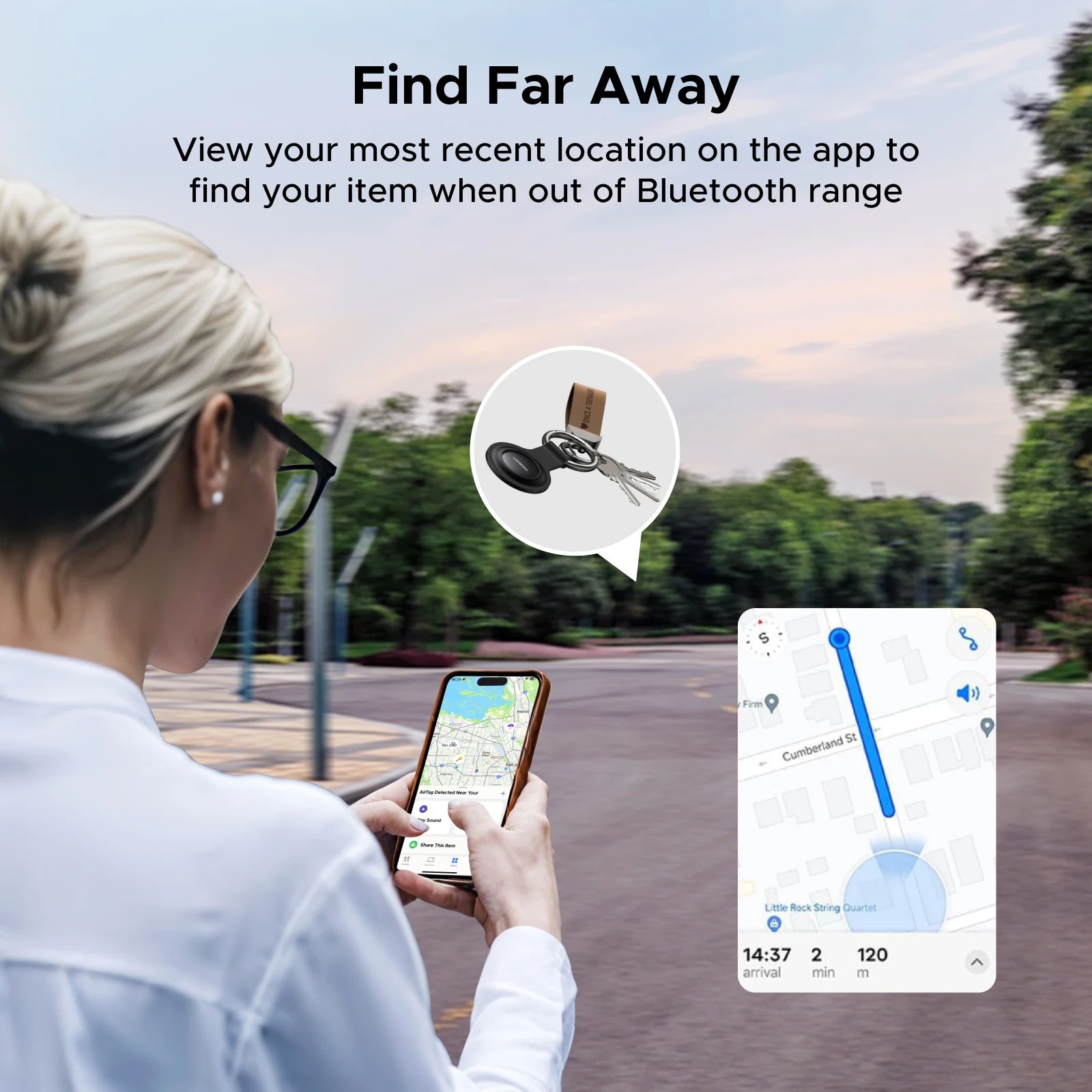 SmartTrack Apple Find My Bluetooth Tracker Tag for Keys, Luggage & Wallet