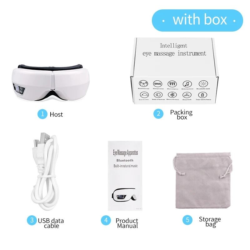 6D Smart Eye Massager with Heat Vibration Bluetooth Music