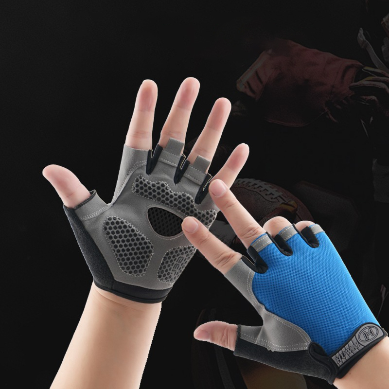 Cycling Bicycle Gloves for Men & Women, Half Finger Gym Gloves, Breathable Anti-Slip for Sports & Training