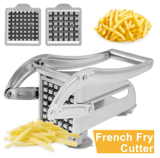 Stainless Steel 4-in-1 Manual Potato Cutter – French Fries Slicer & Dicer