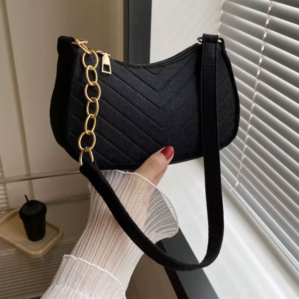Felt Women's Bag Design, Mini Shoulder Bags for Women Fashion, Crescent SaddleBag, Advanced Underarm Handbags