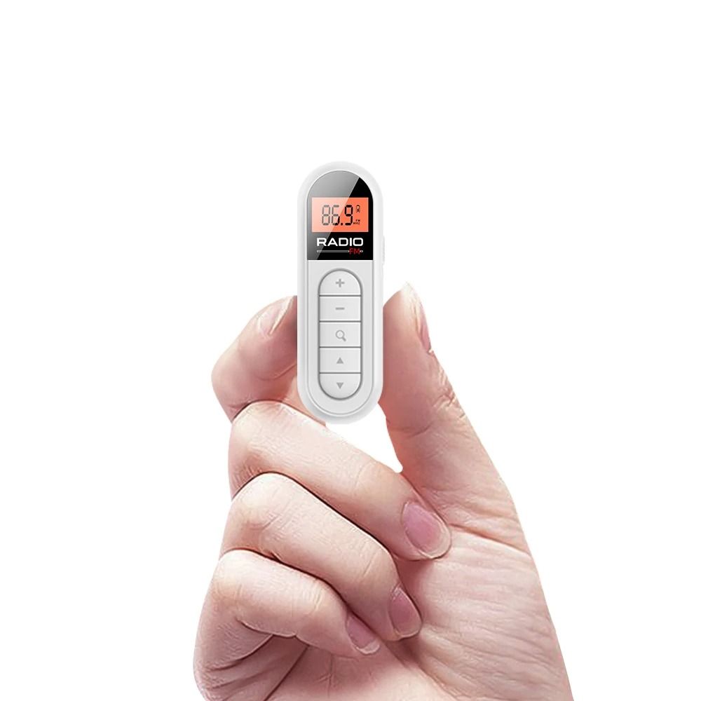 Mini Pocket Clip FM Radio with LCD Display and Backlight
