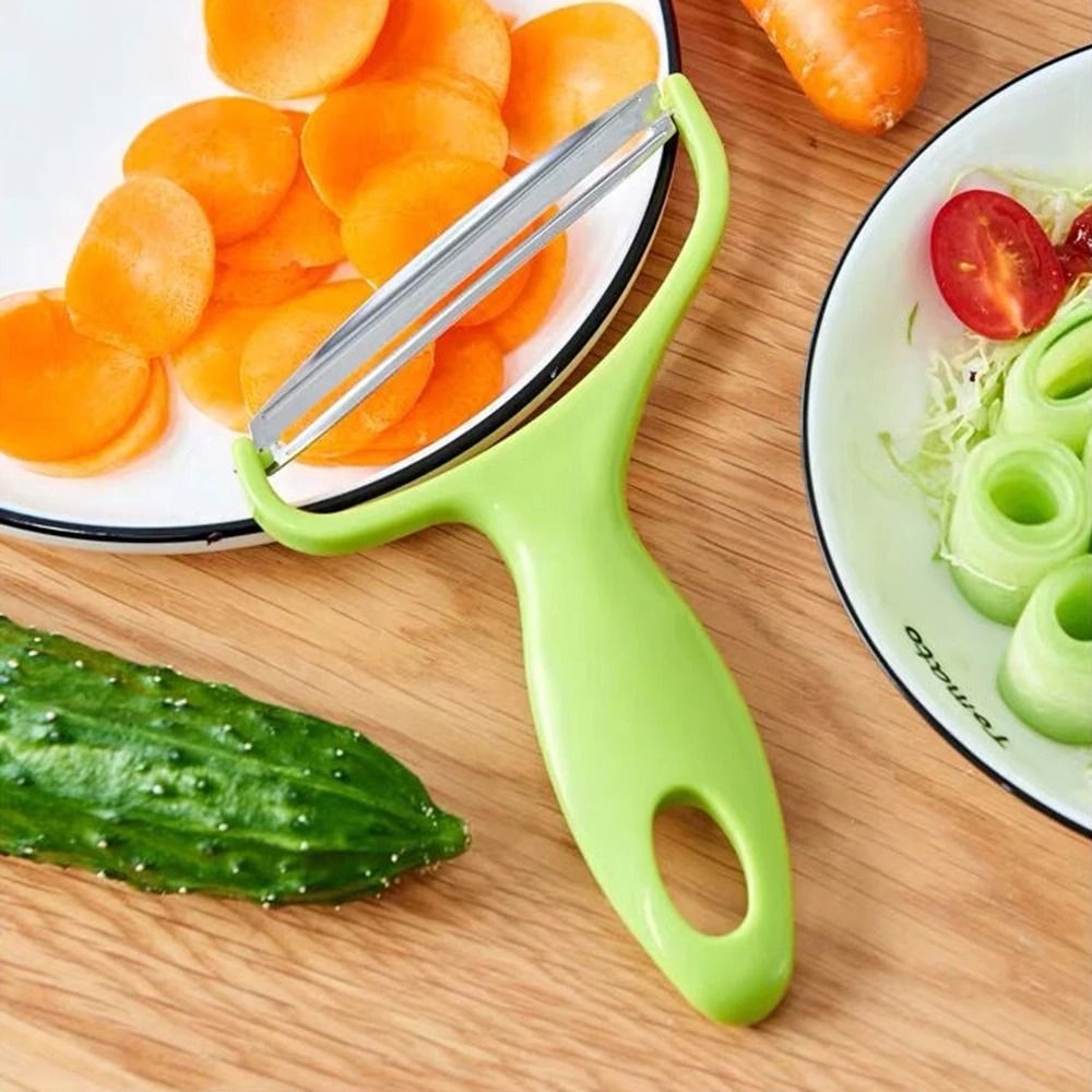 Wide-Mouth Stainless Steel Peeler – Professional Cabbage Grater & Salad Slicer