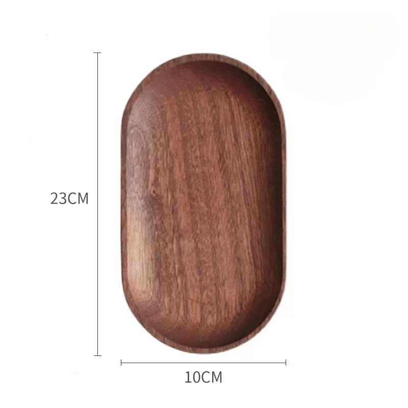 Japanese Style Rectangular Wooden Dinner Plate Walnut Wood Serving Tray