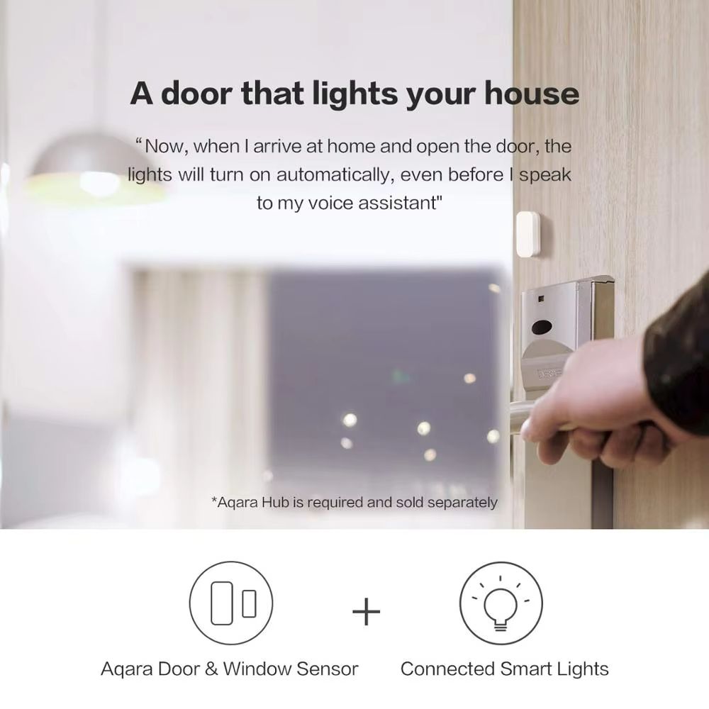 Aqara Smart Door and Window Sensor – Wireless Zigbee Security Alarm Compatible with Mi Home and Apple HomeKit