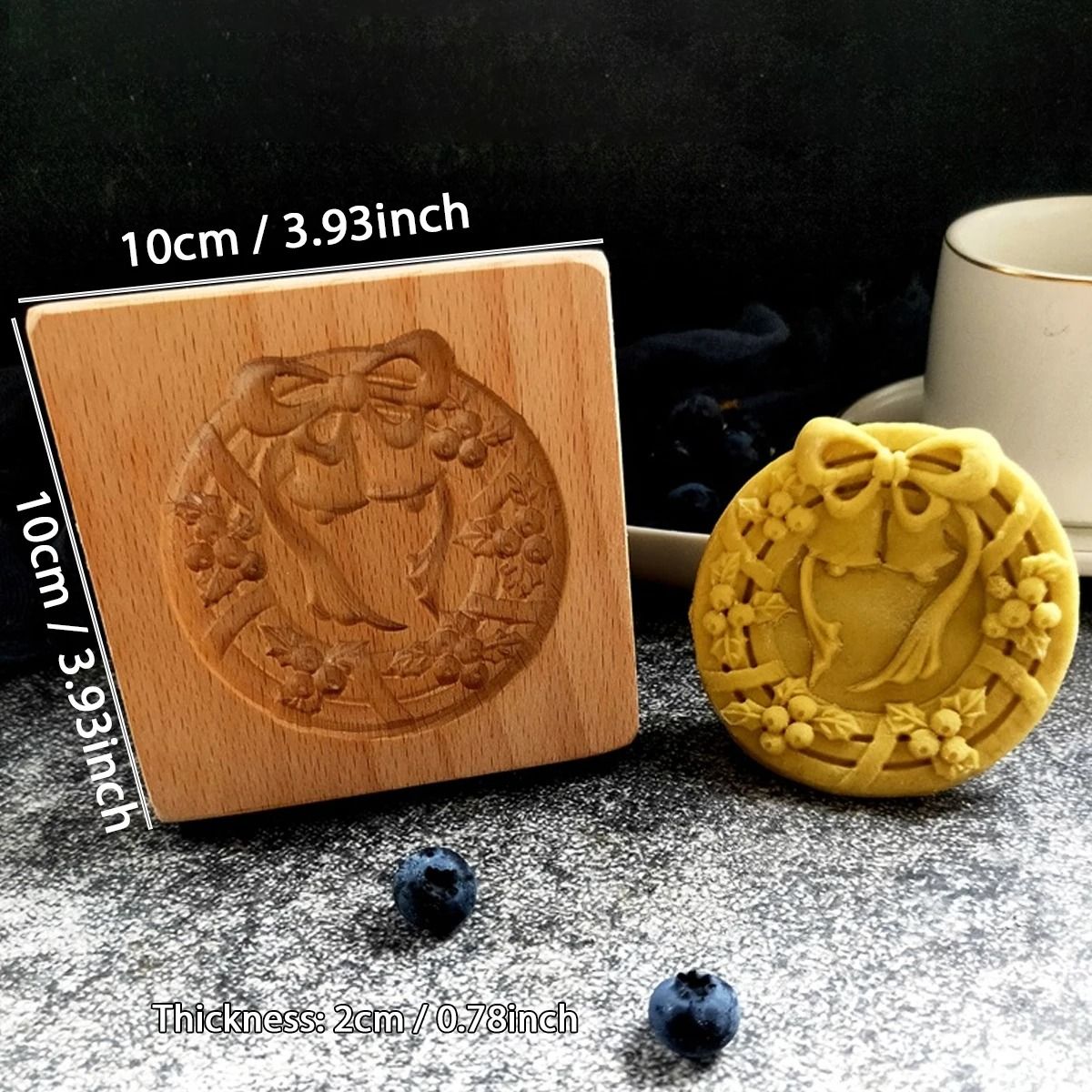 Christmas 3D Engraved Wooden Cookie Mold