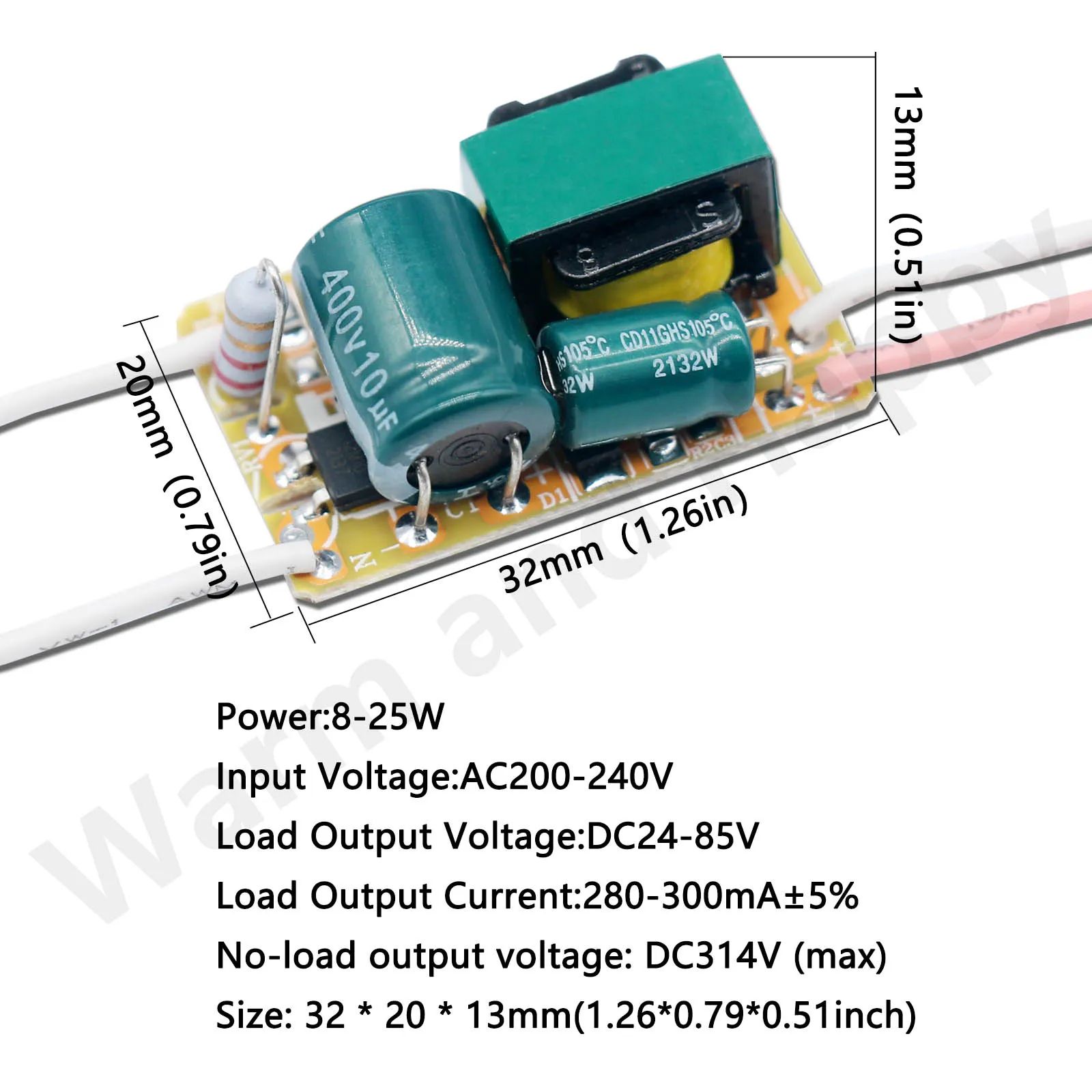 Non-Isolated constant current LED driver AC to DC Converter Power Unit 8W–50W (250mA/300mA)