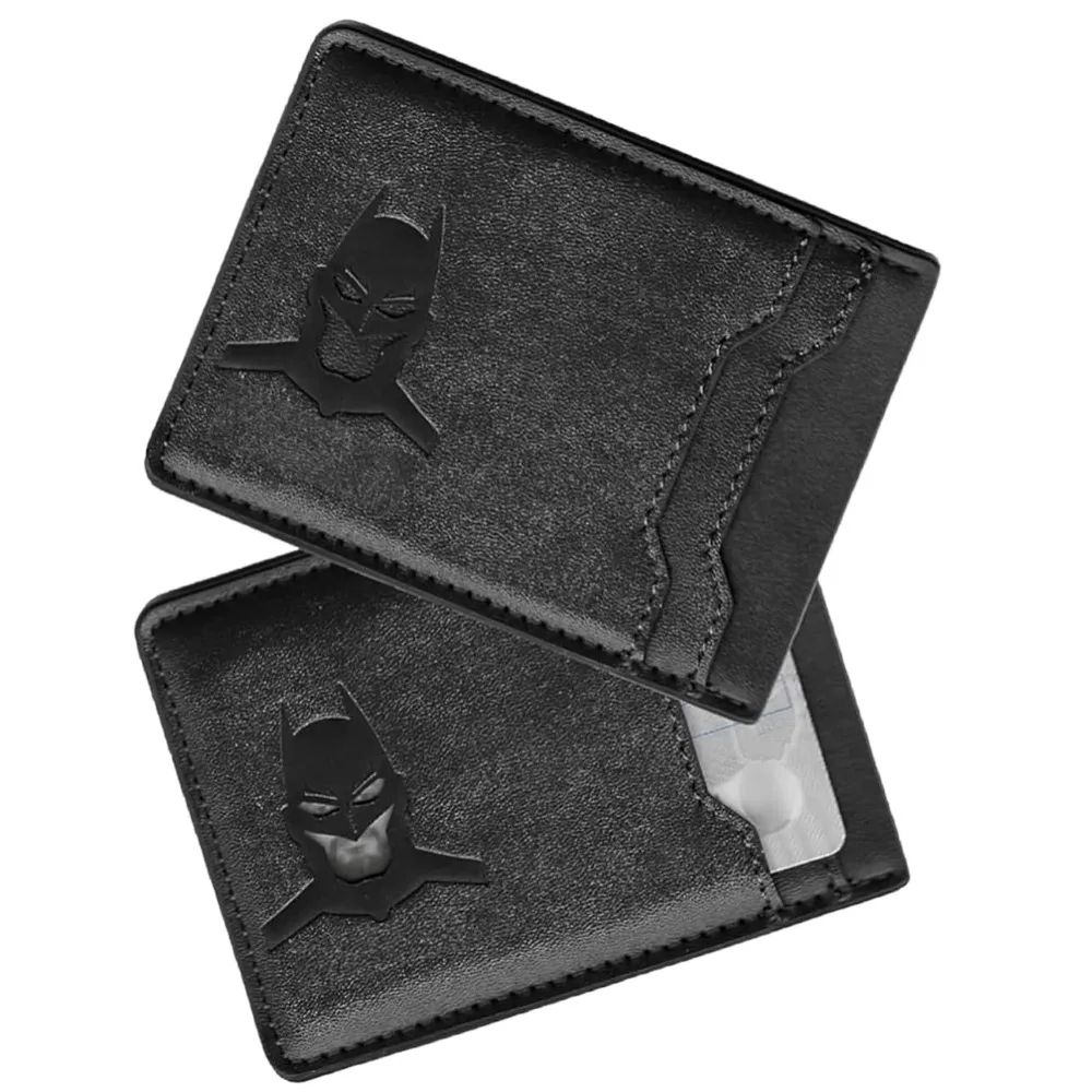 Bat ID leather card holder wallet Slim superhero mask wallet Gift for Men