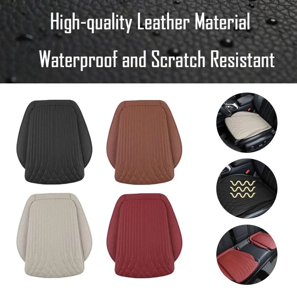 Front Car Seat Cover PU Leather Cushion Protector Universal Auto Pad for Driver and Passenger Seats