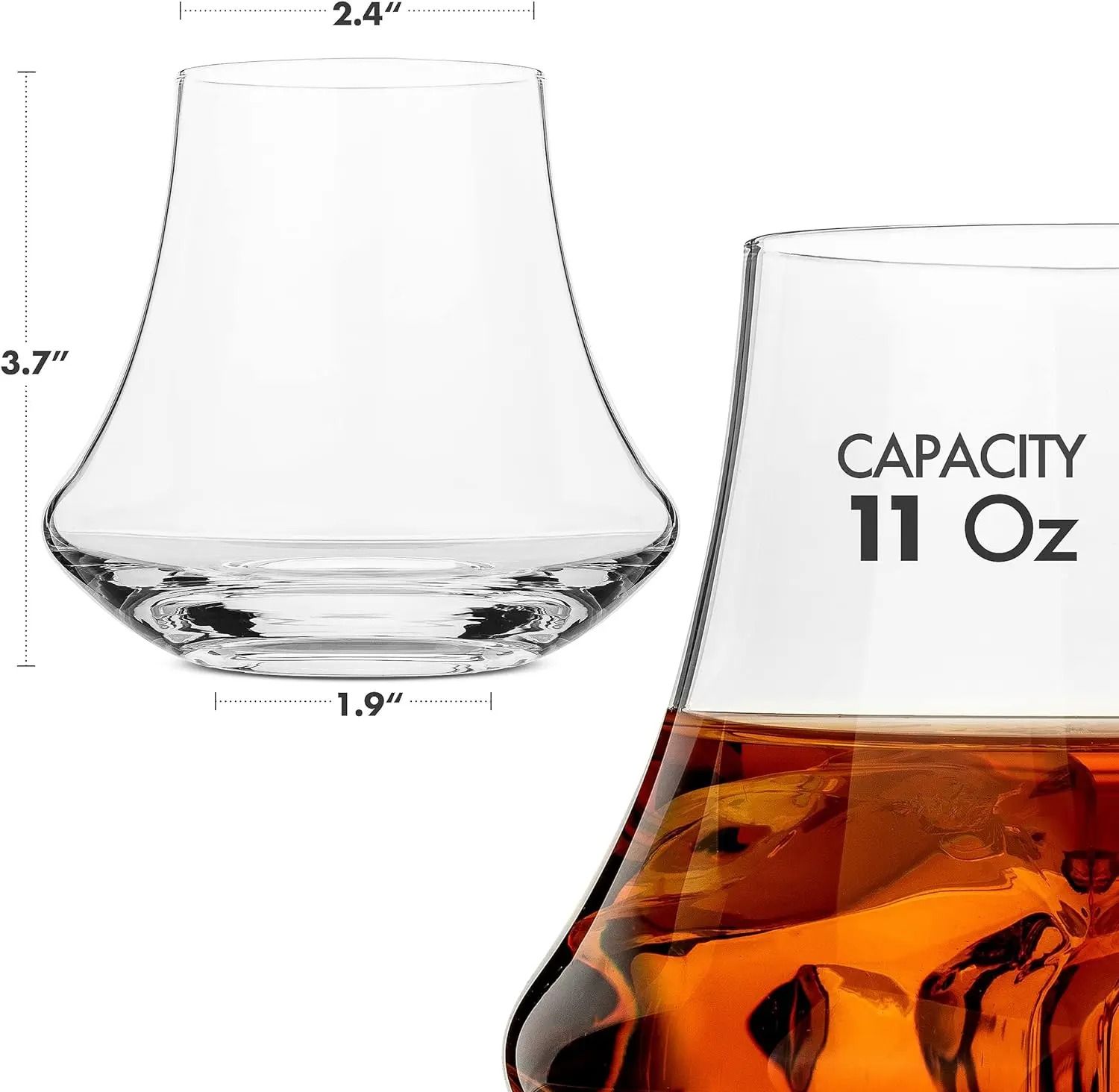 2-Piece Crafted Crystal Stemless Glass Set