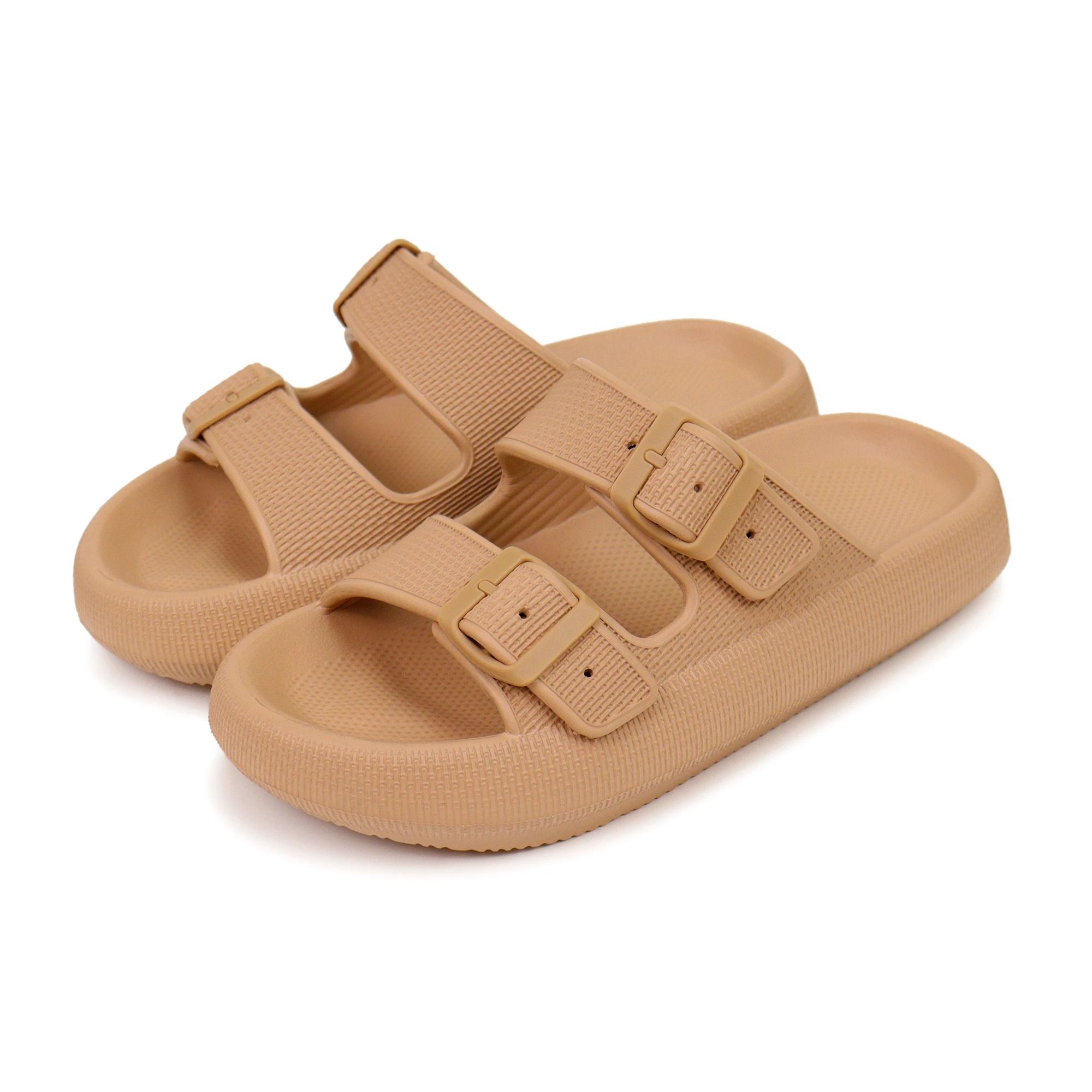 Couple Anti Slip Slides with Double Buckle Home Slippers