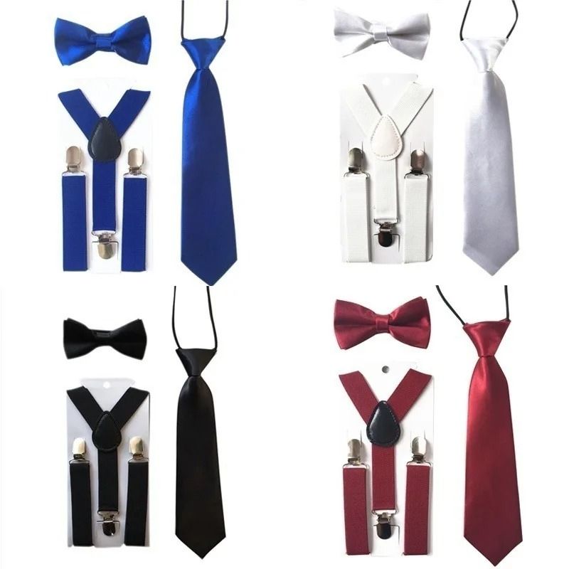3-Piece Kids Suspenders and Bowtie Set