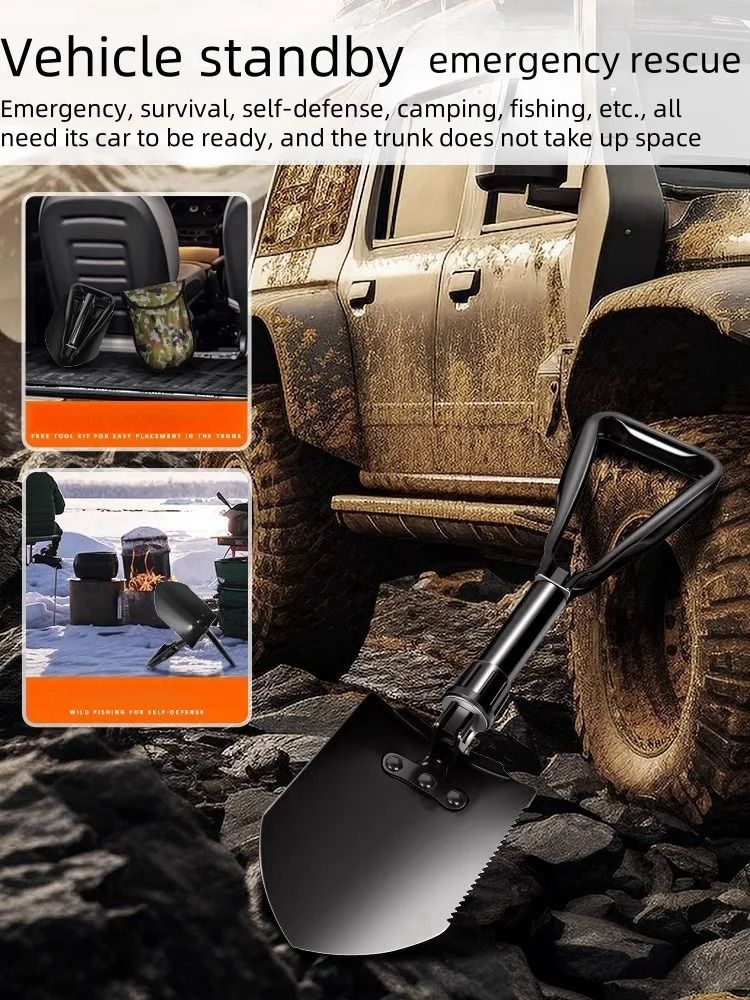 Foldable Multi Function Engineer Shovel for Outdoor Camping