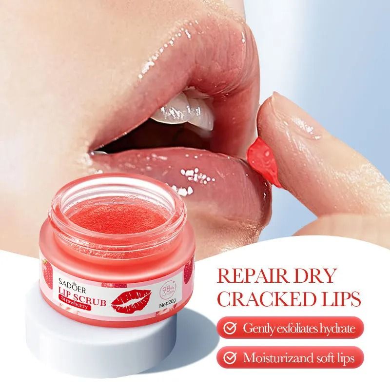 Fruit Series Strawberry Lip Scrub – Revitalizing Dead Skin Removal & Brightening Therapy
