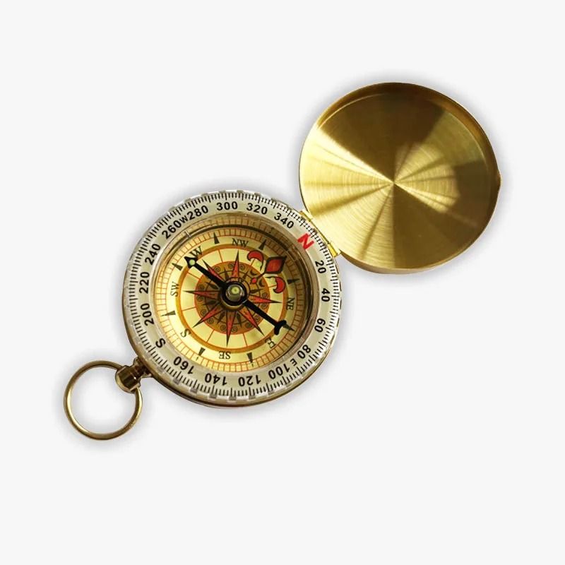 Portable Pocket Brass Compass – Luminous Navigation Tool for Outdoor Camping & Hiking